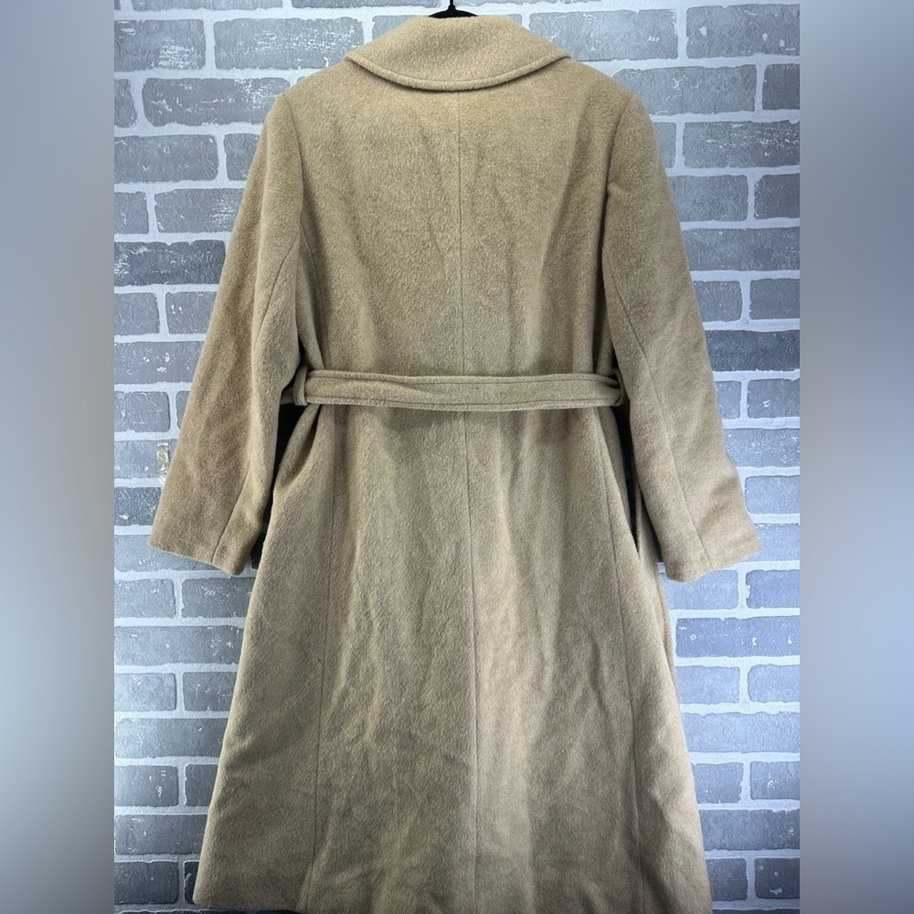 Vintage Pendleton Tan Belted Wool Winter Trench Coat Size Medium - Picture 6 of 6